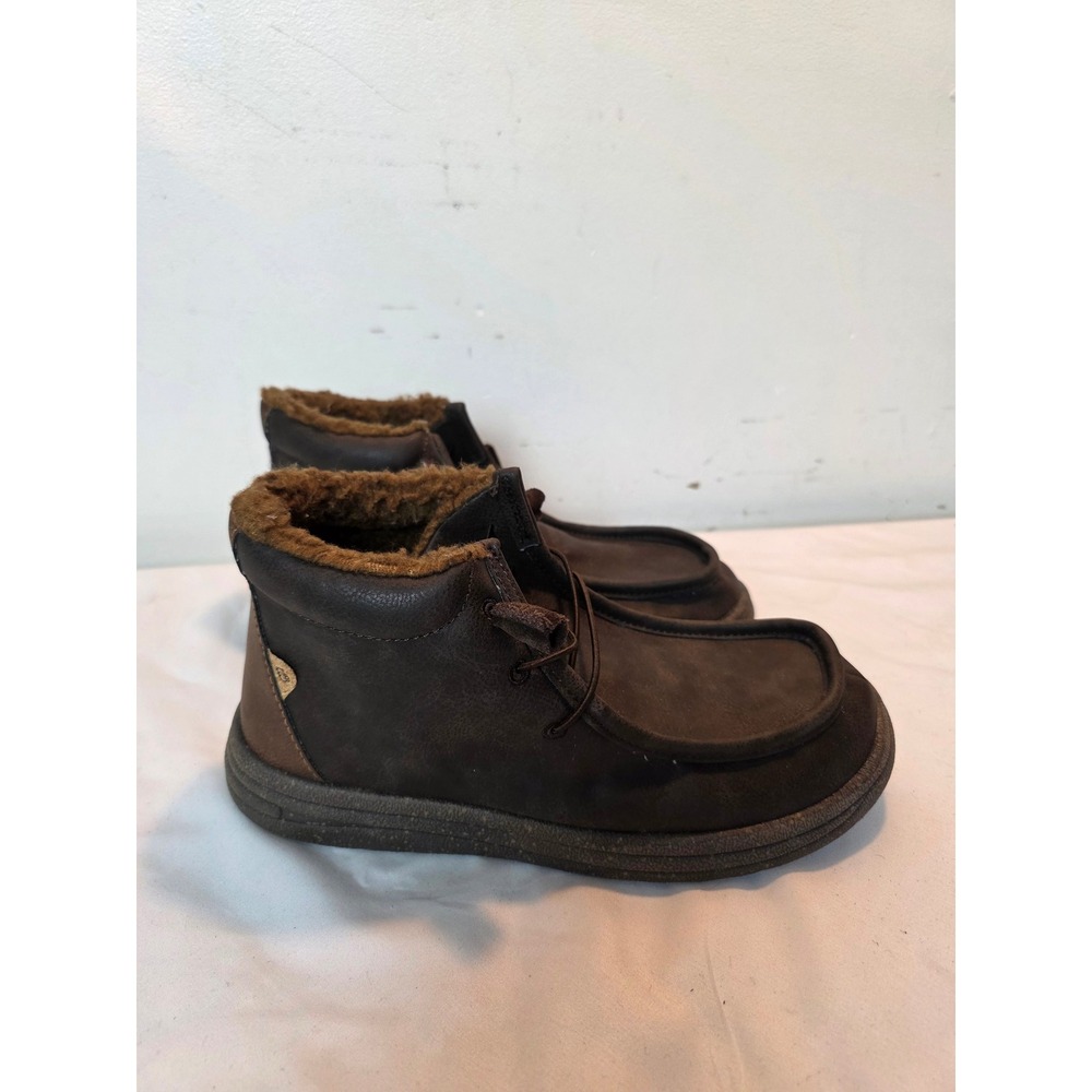 Lamo Trent Chukka Brown Faux Leather Faux Fur Lined Ankle Boots Mens Size 9